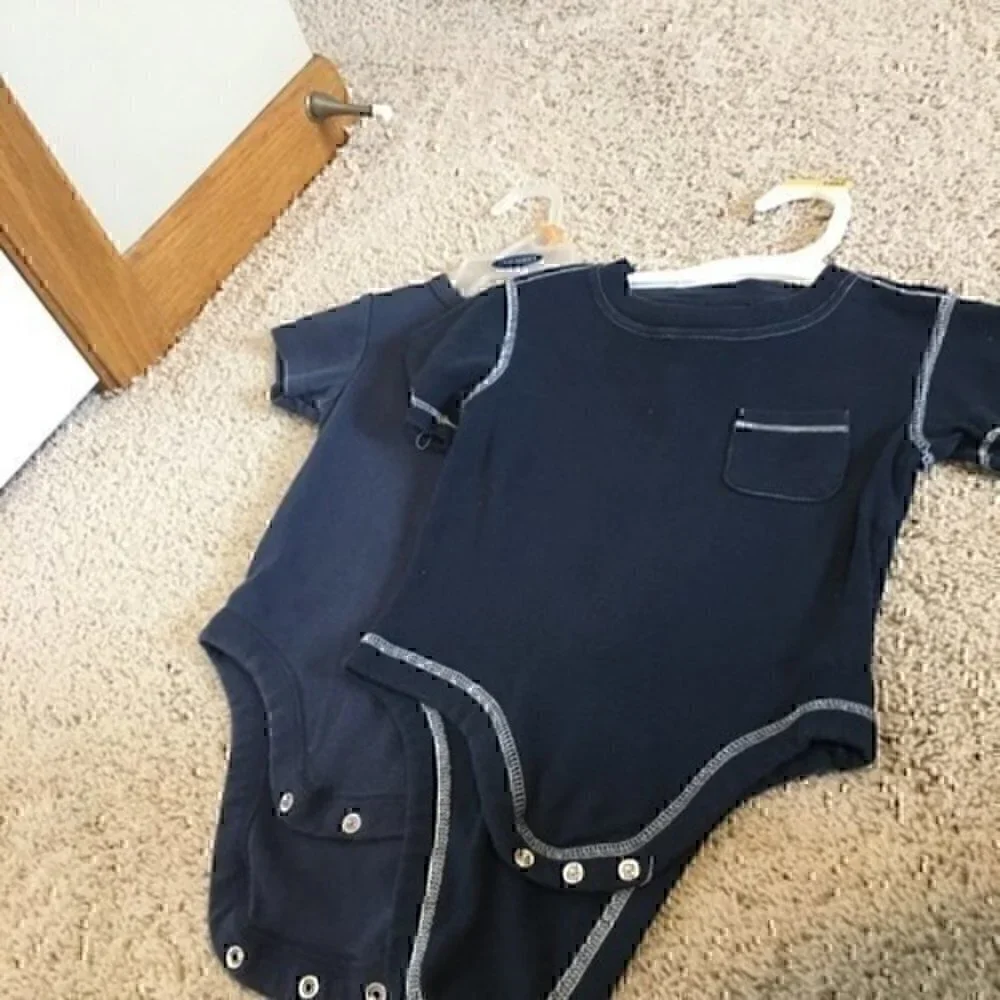 6-12 months Old Navy onesies both navy blue